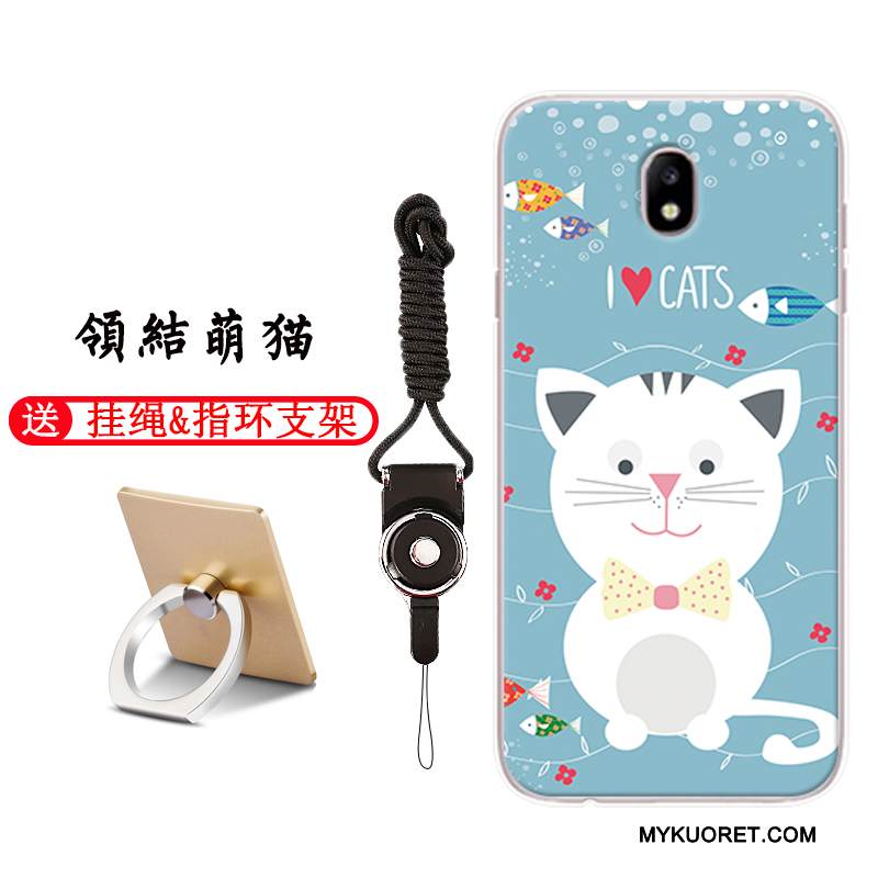 Kuori Samsung Galaxy J7 2017 Sarjakuva Vaaleansininen Murtumaton, Kotelo Samsung Galaxy J7 2017 Pehmeä Neste Puhelimen Kuoret