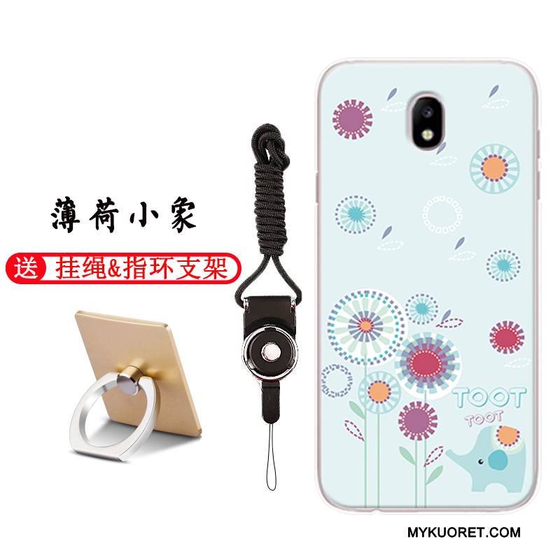 Kuori Samsung Galaxy J7 2017 Sarjakuva Vaaleansininen Murtumaton, Kotelo Samsung Galaxy J7 2017 Pehmeä Neste Puhelimen Kuoret