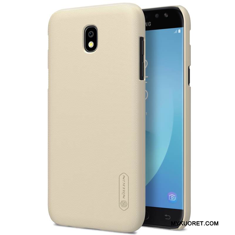 Kuori Samsung Galaxy J7 2017 Suojaus Kova Puhelimen Kuoret, Kotelo Samsung Galaxy J7 2017 Pesty Suede Valkoinen