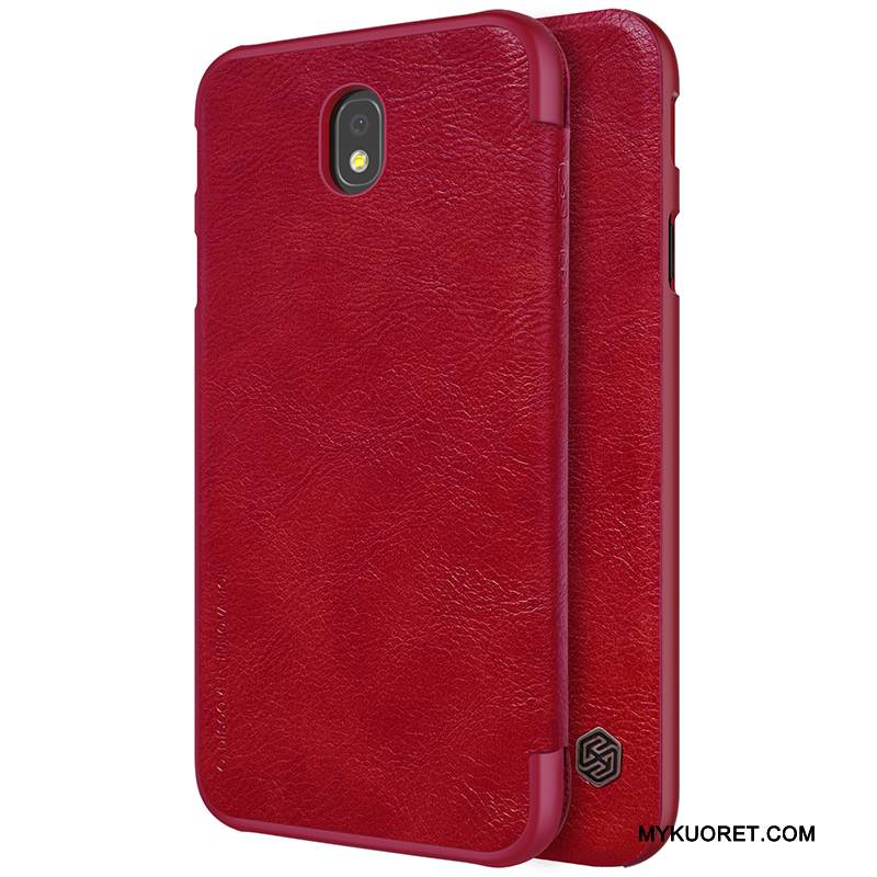 Kuori Samsung Galaxy J7 2017 Suojaus Liiketoiminta Kortti, Kotelo Samsung Galaxy J7 2017 Nahka Kulta