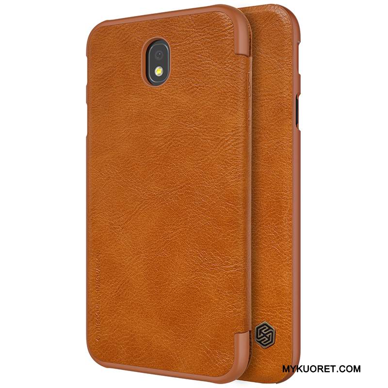 Kuori Samsung Galaxy J7 2017 Suojaus Liiketoiminta Kortti, Kotelo Samsung Galaxy J7 2017 Nahka Kulta