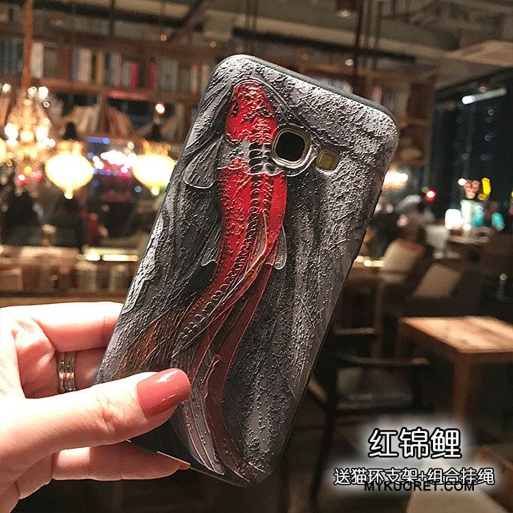 Kuori Samsung Galaxy J7 2017 Tuki Musta Pesty Suede, Kotelo Samsung Galaxy J7 2017 Pehmeä Neste Puhelimen Kuoret