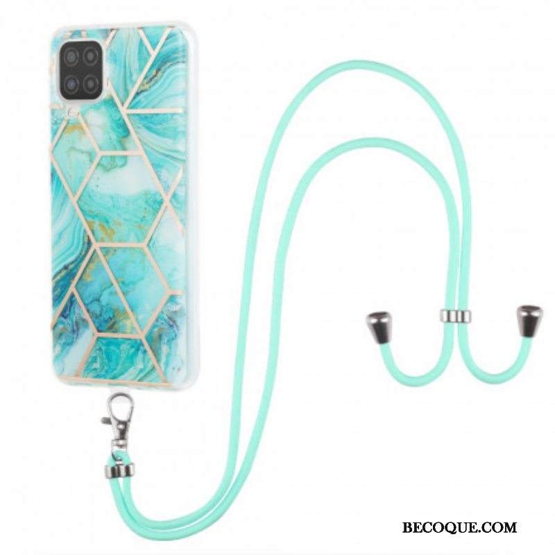 Kuori Samsung Galaxy M12 / A12 Kiristysnyörillä Marmorijohdolla