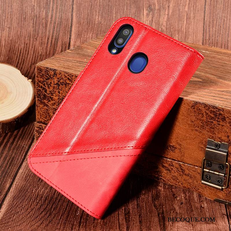 Kuori Samsung Galaxy M20 Nahka Harmaa, Kotelo Samsung Galaxy M20 Suojaus