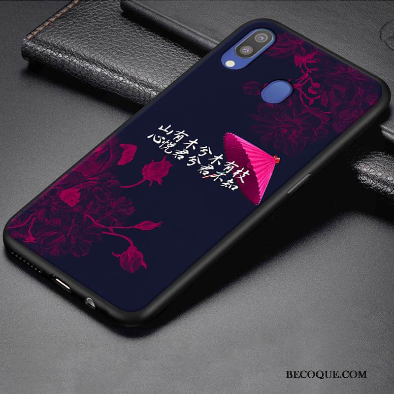 Kuori Samsung Galaxy M20 Pehmeä Neste Muokata Puhelimen Kuoret, Kotelo Samsung Galaxy M20 Suojaus Pesty Suede Punainen