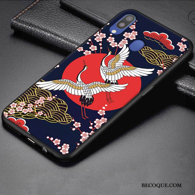 Kuori Samsung Galaxy M20 Pehmeä Neste Muokata Puhelimen Kuoret, Kotelo Samsung Galaxy M20 Suojaus Pesty Suede Punainen