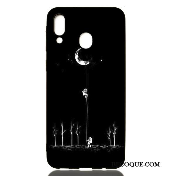 Kuori Samsung Galaxy M20 Pehmeä Neste Trendi Musta, Kotelo Samsung Galaxy M20 Sarjakuva Puhelimen Kuoret Ripustettavat Koristeet
