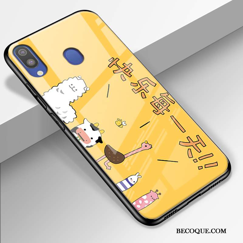 Kuori Samsung Galaxy M20 Pehmeä Neste Yksinkertainen Murtumaton, Kotelo Samsung Galaxy M20 Tila Pieni Lasi