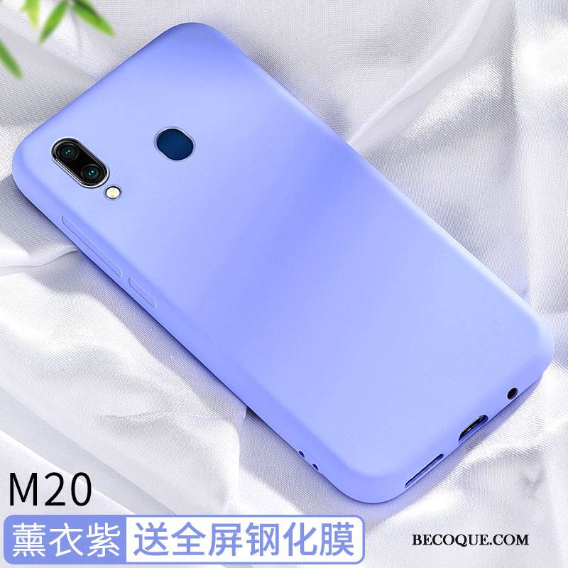 Kuori Samsung Galaxy M20 Silikoni Persoonallisuus Kukkakuvio, Kotelo Samsung Galaxy M20 Luova Ohut Ultra