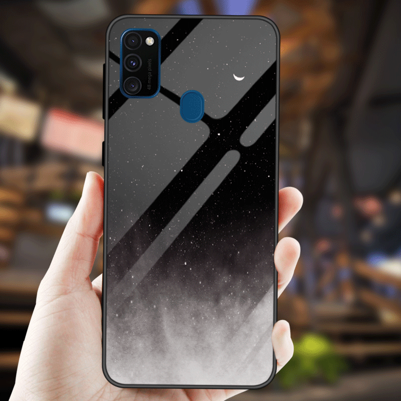 Kuori Samsung Galaxy M30s Laukut Peili Yksinkertainen, Kotelo Samsung Galaxy M30s Suojaus Puhelimen Kuoret Sininen