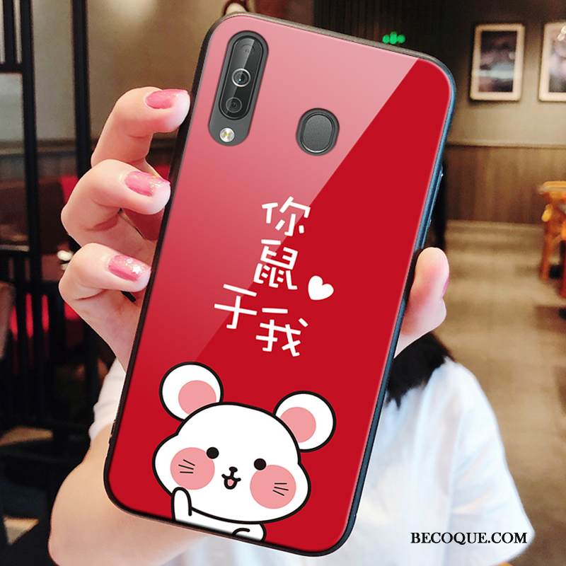 Kuori Samsung Galaxy M30s Laukut Punainen Rotta, Kotelo Samsung Galaxy M30s Suojaus Lasi Rikkaus