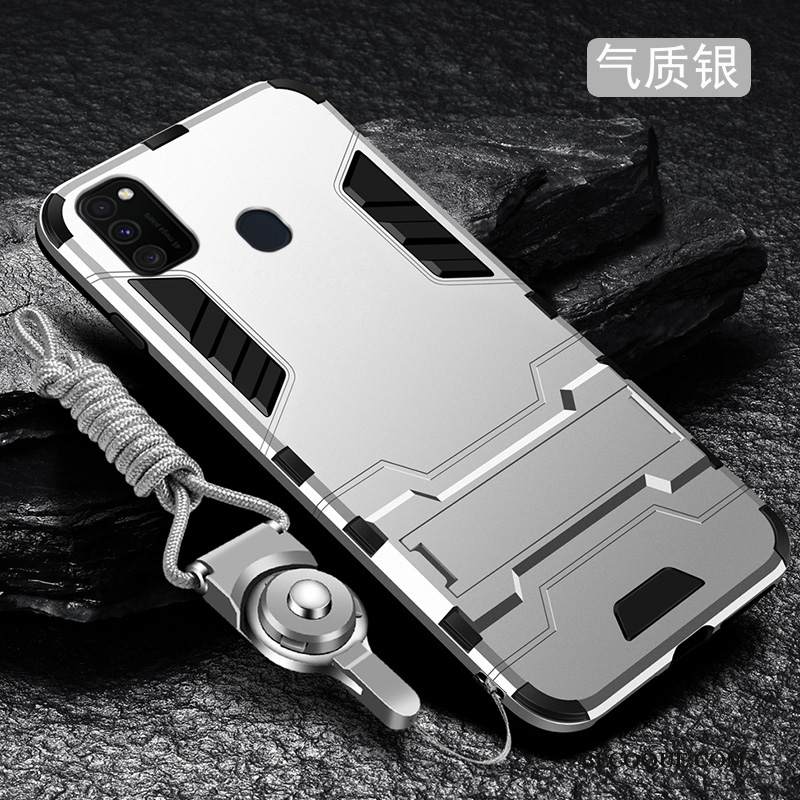 Kuori Samsung Galaxy M30s Luova Pesty Suede Suupaltti, Kotelo Samsung Galaxy M30s Suojaus Hopea Ripustettavat Koristeet