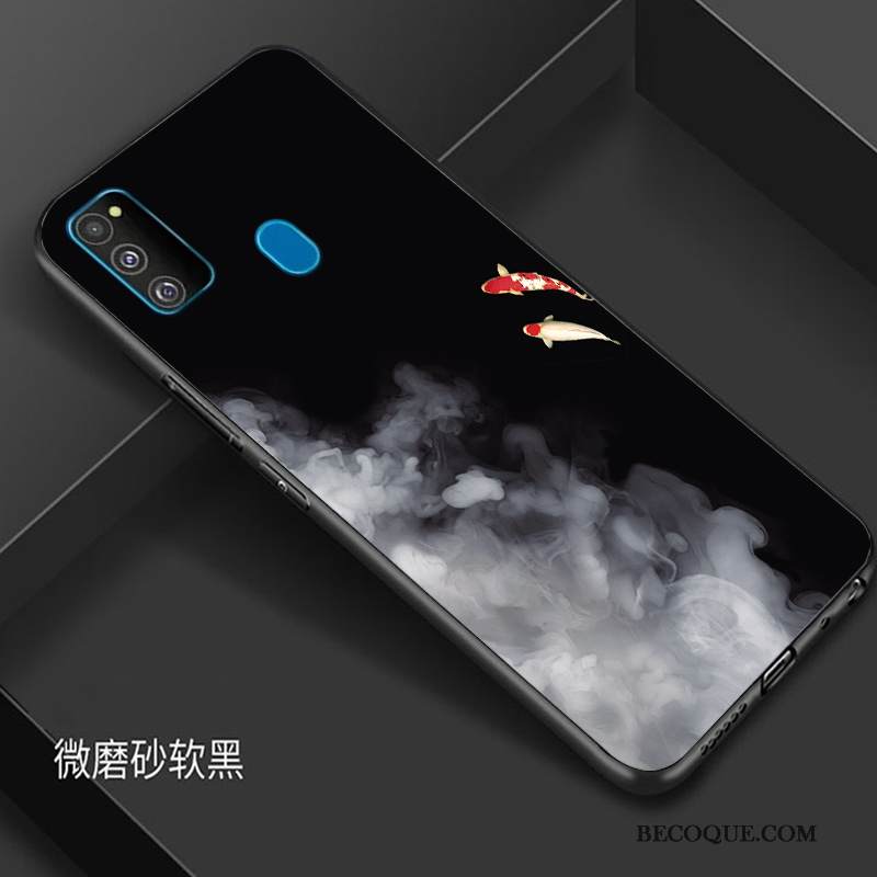 Kuori Samsung Galaxy M30s Luova Tuuli Puhelimen Kuoret, Kotelo Samsung Galaxy M30s Laukut Tide-brändi Musta