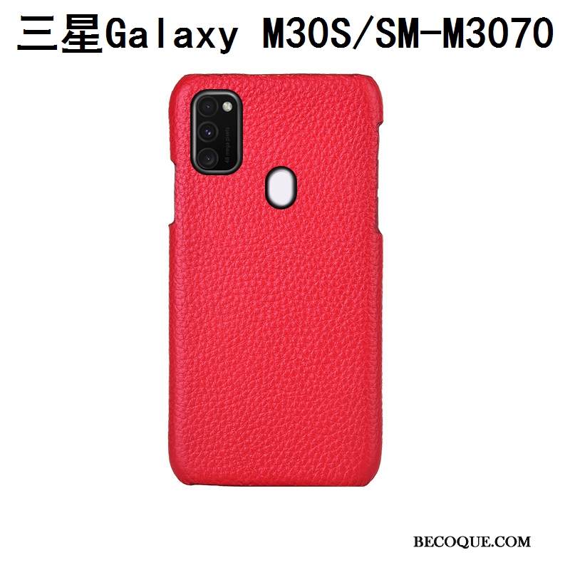 Kuori Samsung Galaxy M30s Nahka Murtumaton Sininen, Kotelo Samsung Galaxy M30s Tila Takakansi Muokata