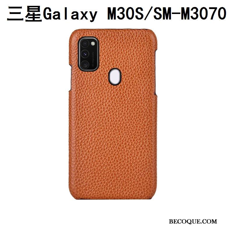 Kuori Samsung Galaxy M30s Nahka Murtumaton Sininen, Kotelo Samsung Galaxy M30s Tila Takakansi Muokata