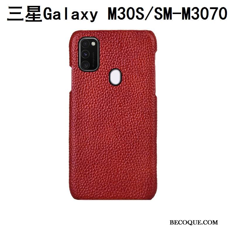 Kuori Samsung Galaxy M30s Nahka Murtumaton Sininen, Kotelo Samsung Galaxy M30s Tila Takakansi Muokata