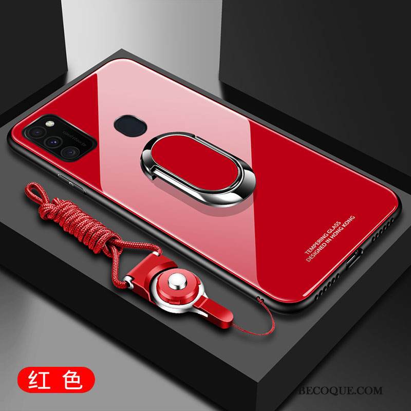 Kuori Samsung Galaxy M30s Pehmeä Neste Murtumaton Puhelimen Kuoret, Kotelo Samsung Galaxy M30s Laukut Kiinteä Väri Net Red