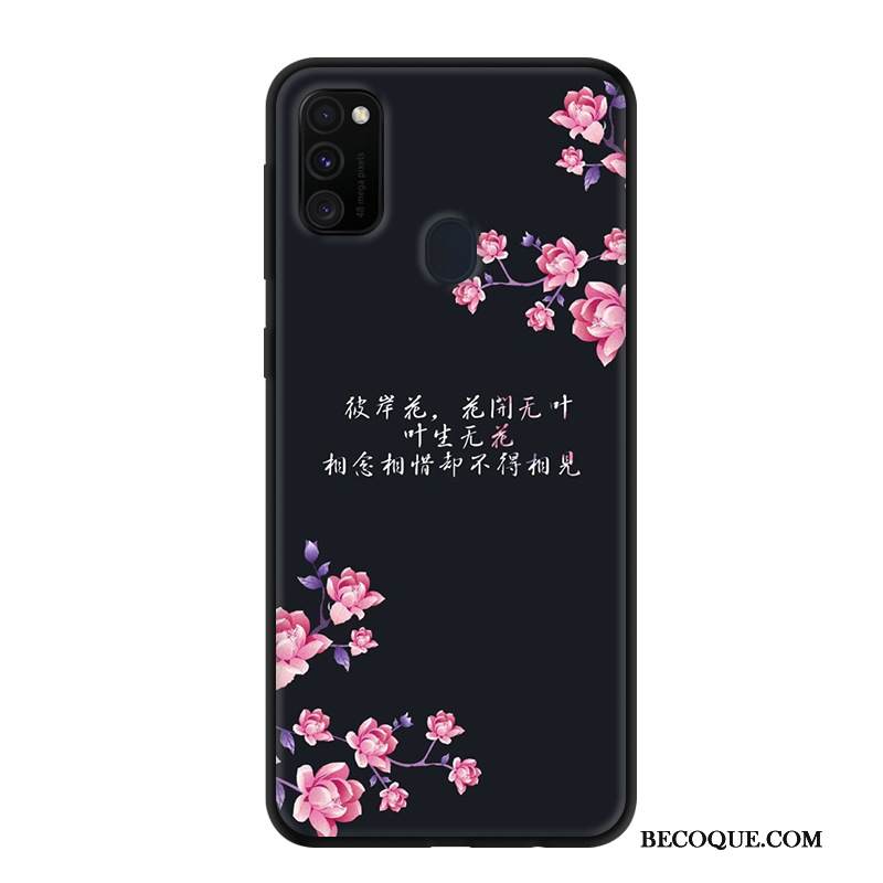 Kuori Samsung Galaxy M30s Pehmeä Neste Pesty Suede Puhelimen Kuoret, Kotelo Samsung Galaxy M30s Suojaus Musta Jauhe