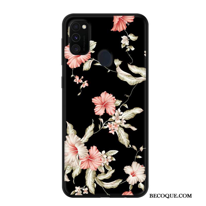 Kuori Samsung Galaxy M30s Pehmeä Neste Pesty Suede Puhelimen Kuoret, Kotelo Samsung Galaxy M30s Suojaus Musta Jauhe