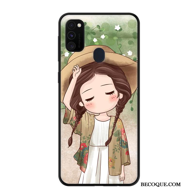 Kuori Samsung Galaxy M30s Pehmeä Neste Pesty Suede Puhelimen Kuoret, Kotelo Samsung Galaxy M30s Suojaus Musta Jauhe