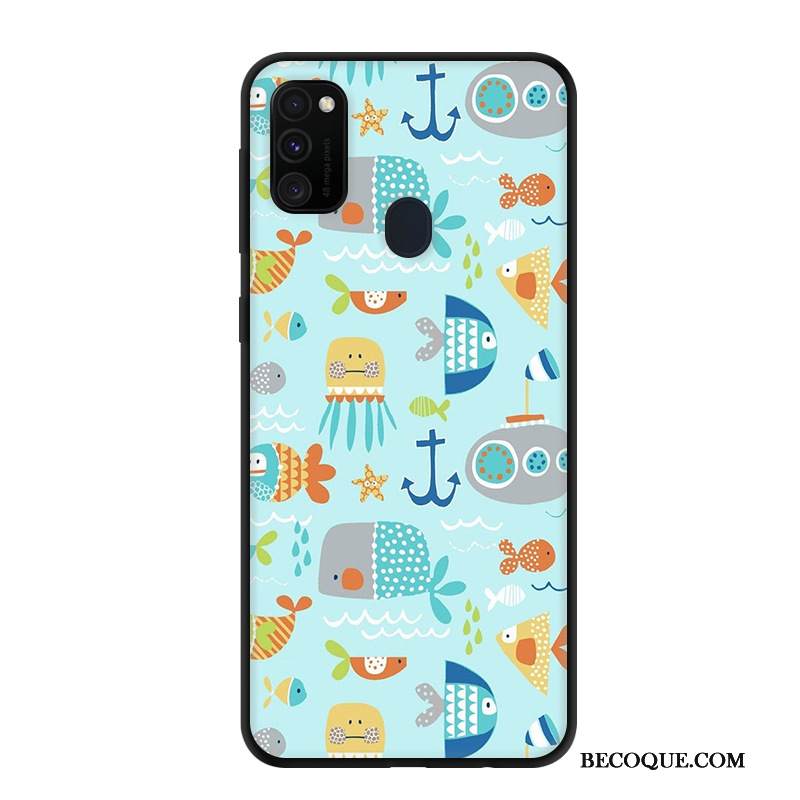 Kuori Samsung Galaxy M30s Pehmeä Neste Pesty Suede Puhelimen Kuoret, Kotelo Samsung Galaxy M30s Suojaus Musta Jauhe