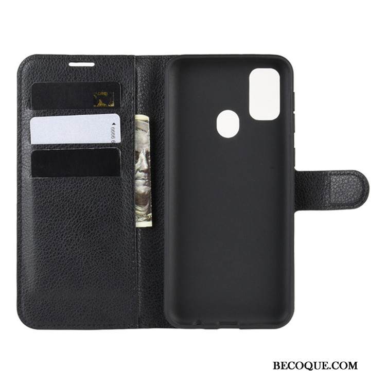 Kuori Samsung Galaxy M30s Salkku Musta, Kotelo Samsung Galaxy M30s Nahka