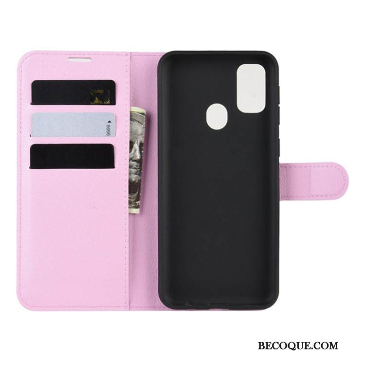 Kuori Samsung Galaxy M30s Salkku Musta, Kotelo Samsung Galaxy M30s Nahka