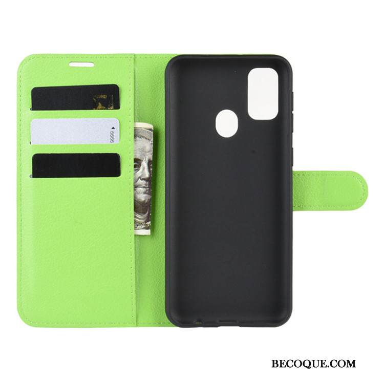 Kuori Samsung Galaxy M30s Salkku Musta, Kotelo Samsung Galaxy M30s Nahka