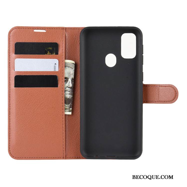 Kuori Samsung Galaxy M30s Salkku Musta, Kotelo Samsung Galaxy M30s Nahka