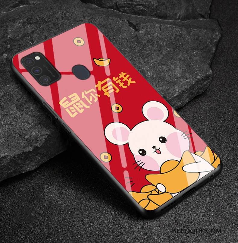 Kuori Samsung Galaxy M30s Silikoni Lasi Rakastunut, Kotelo Samsung Galaxy M30s Suojaus Rikkaus Tide-brändi