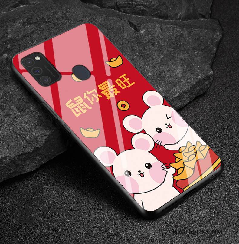 Kuori Samsung Galaxy M30s Silikoni Lasi Rakastunut, Kotelo Samsung Galaxy M30s Suojaus Rikkaus Tide-brändi