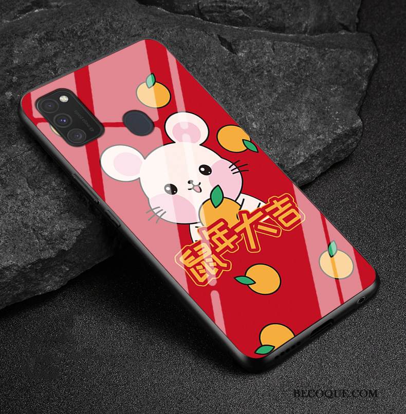 Kuori Samsung Galaxy M30s Silikoni Lasi Rakastunut, Kotelo Samsung Galaxy M30s Suojaus Rikkaus Tide-brändi