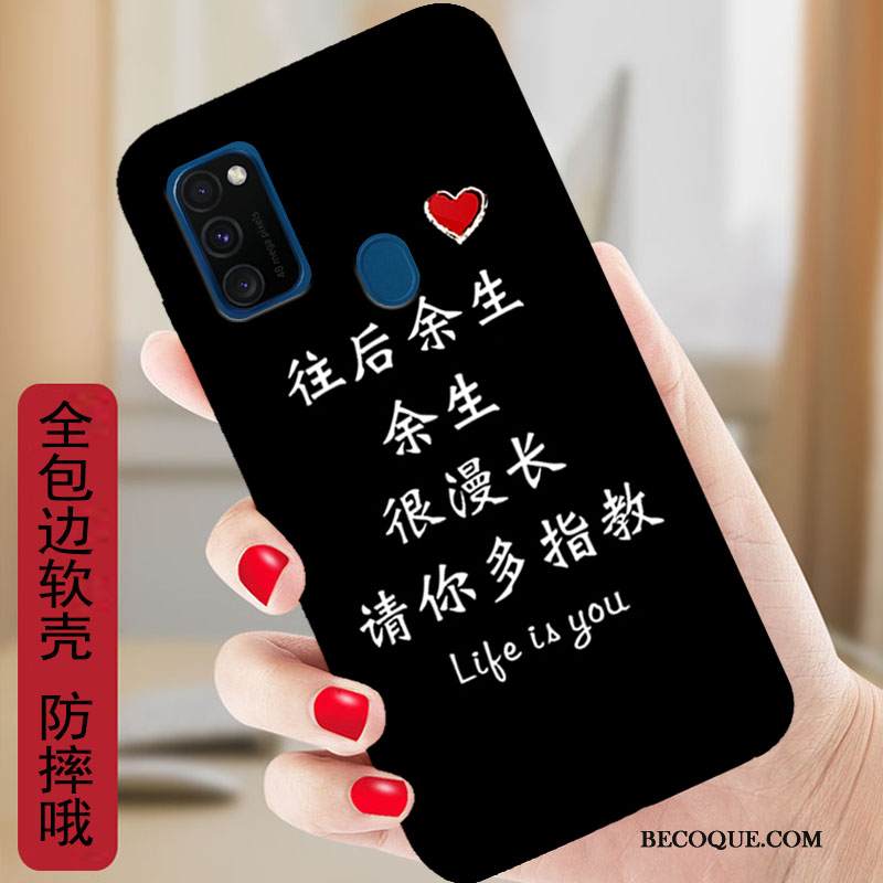 Kuori Samsung Galaxy M30s Silikoni Puhelimen Kuoret Murtumaton, Kotelo Samsung Galaxy M30s Sarjakuva Valkoinen