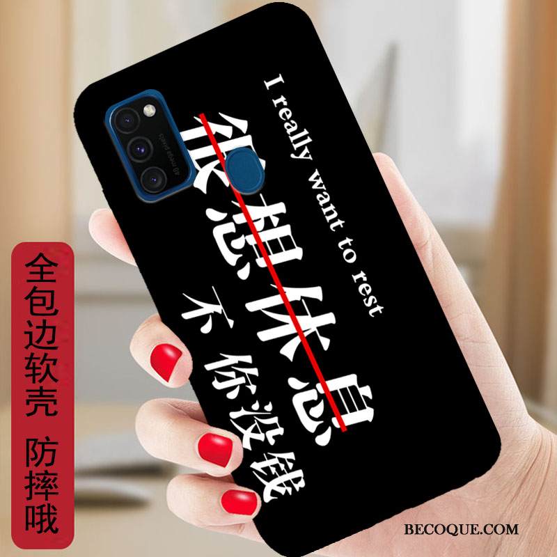 Kuori Samsung Galaxy M30s Silikoni Puhelimen Kuoret Murtumaton, Kotelo Samsung Galaxy M30s Sarjakuva Valkoinen