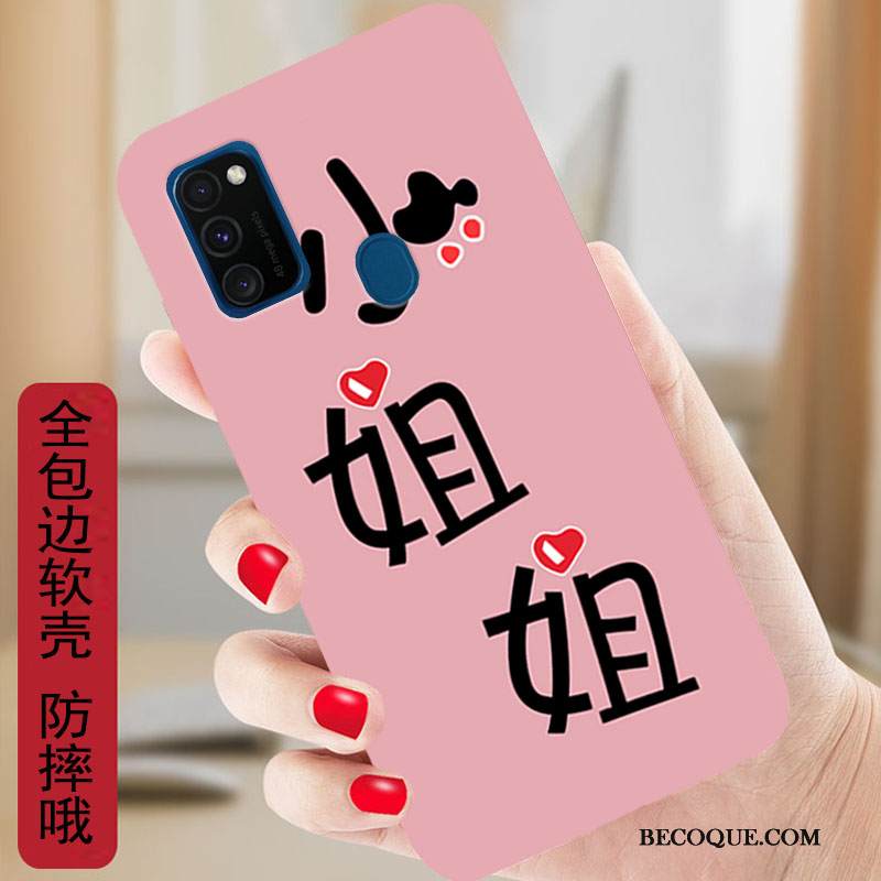 Kuori Samsung Galaxy M30s Silikoni Puhelimen Kuoret Murtumaton, Kotelo Samsung Galaxy M30s Sarjakuva Valkoinen