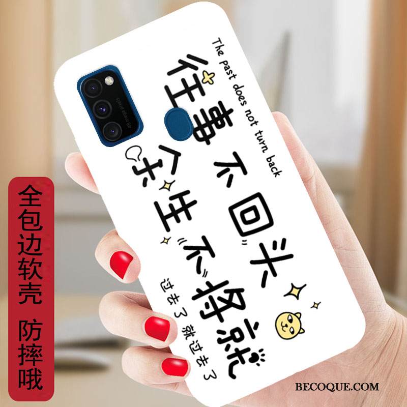 Kuori Samsung Galaxy M30s Silikoni Puhelimen Kuoret Murtumaton, Kotelo Samsung Galaxy M30s Sarjakuva Valkoinen