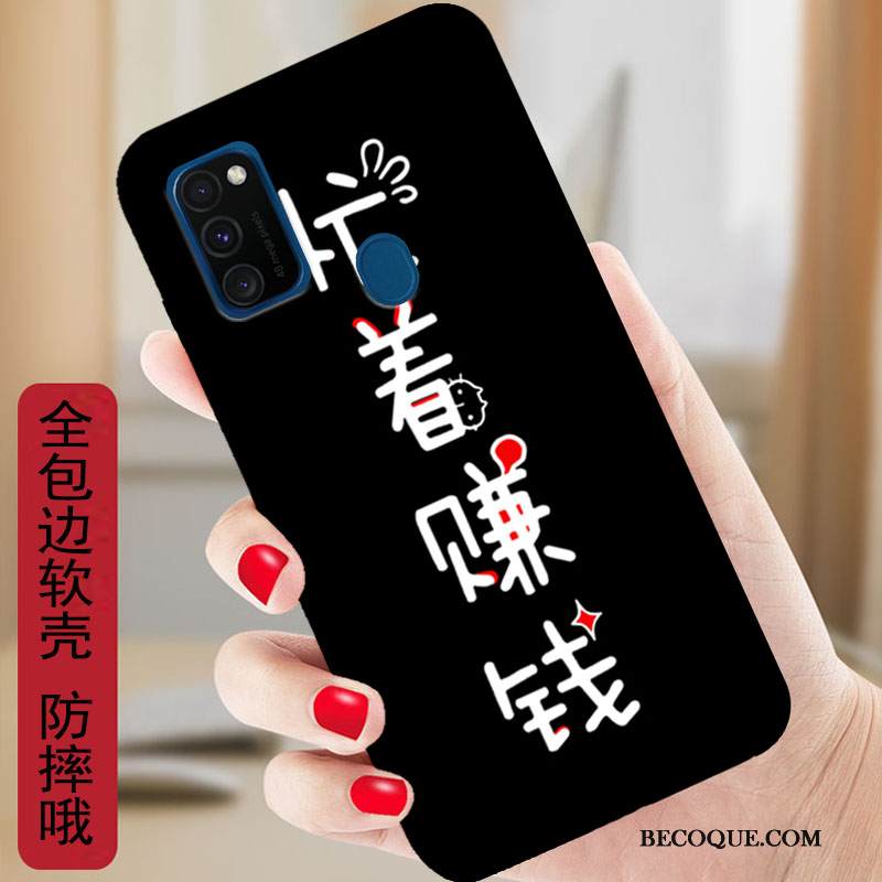 Kuori Samsung Galaxy M30s Silikoni Puhelimen Kuoret Murtumaton, Kotelo Samsung Galaxy M30s Sarjakuva Valkoinen