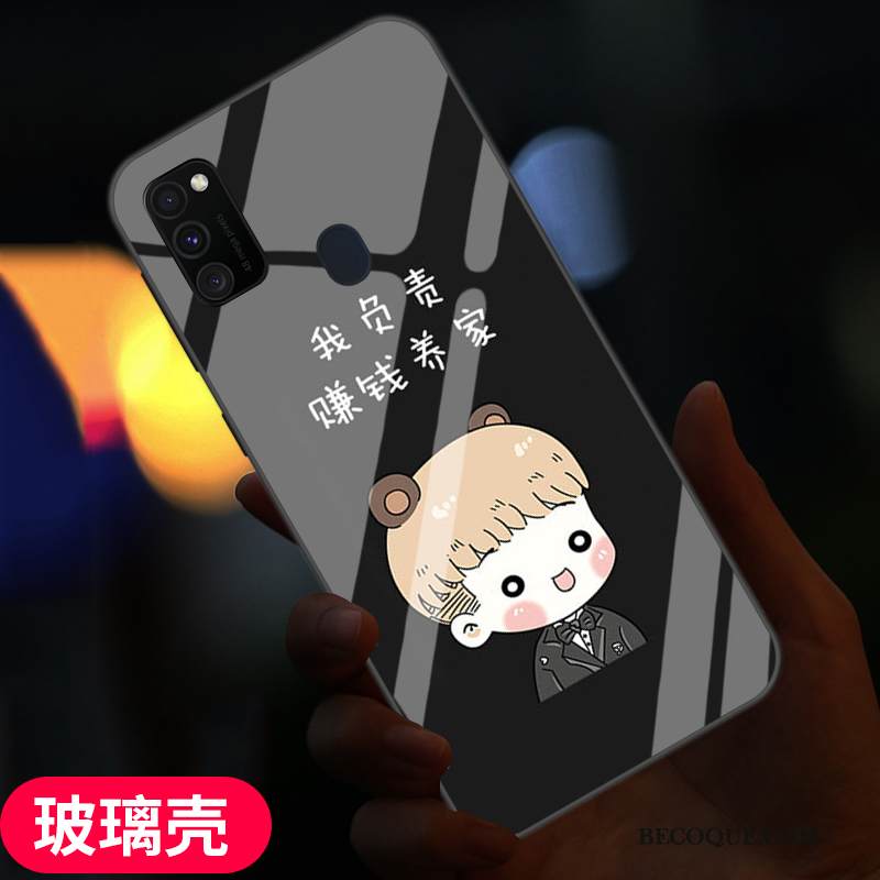 Kuori Samsung Galaxy M30s Suojaus Muokata Musta, Kotelo Samsung Galaxy M30s Pehmeä Neste Rakastunut Murtumaton