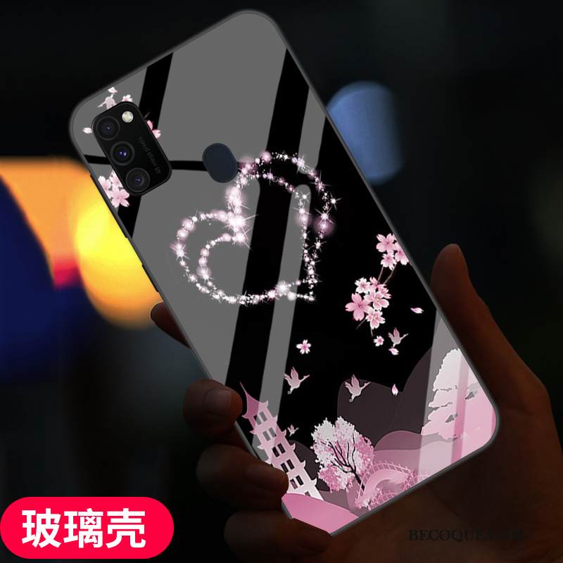 Kuori Samsung Galaxy M30s Suojaus Muokata Musta, Kotelo Samsung Galaxy M30s Pehmeä Neste Rakastunut Murtumaton