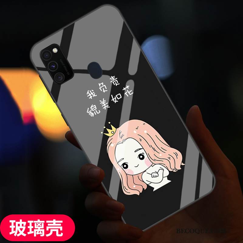 Kuori Samsung Galaxy M30s Suojaus Muokata Musta, Kotelo Samsung Galaxy M30s Pehmeä Neste Rakastunut Murtumaton