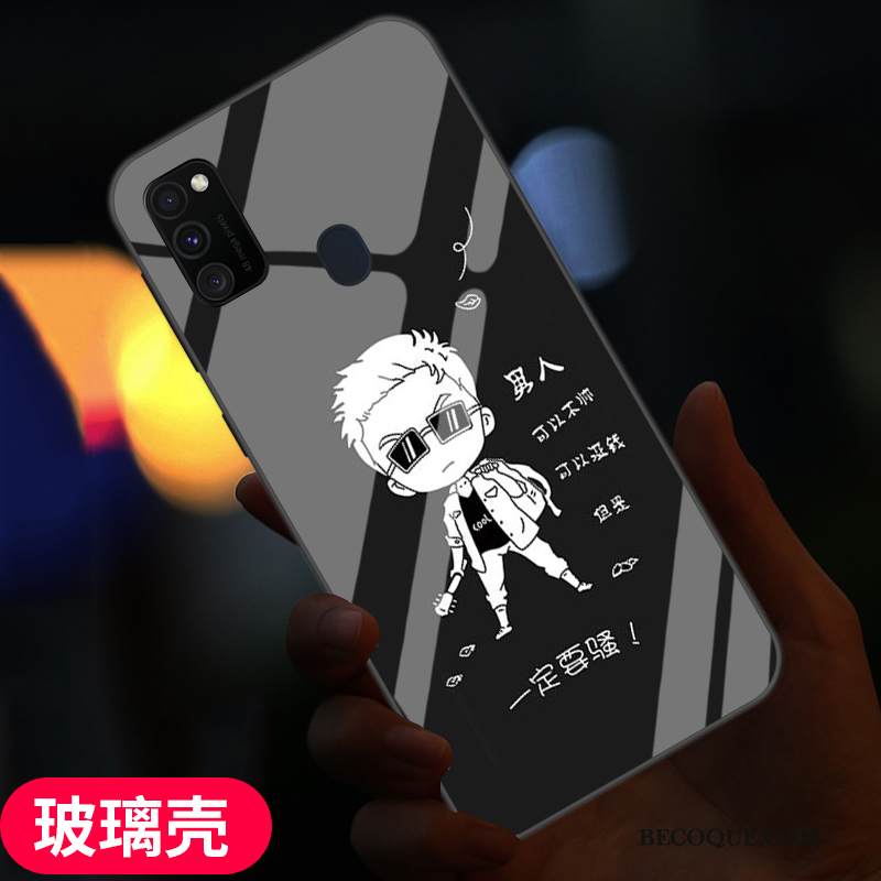 Kuori Samsung Galaxy M30s Suojaus Muokata Musta, Kotelo Samsung Galaxy M30s Pehmeä Neste Rakastunut Murtumaton