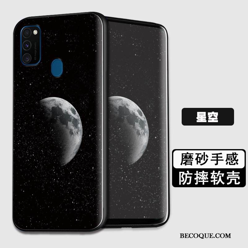 Kuori Samsung Galaxy M30s Suojaus Musta Persoonallisuus, Kotelo Samsung Galaxy M30s Pehmeä Neste Puhelimen Kuoret