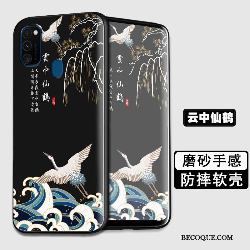 Kuori Samsung Galaxy M30s Suojaus Musta Persoonallisuus, Kotelo Samsung Galaxy M30s Pehmeä Neste Puhelimen Kuoret