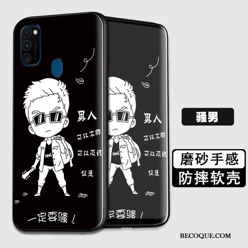 Kuori Samsung Galaxy M30s Suojaus Musta Persoonallisuus, Kotelo Samsung Galaxy M30s Pehmeä Neste Puhelimen Kuoret