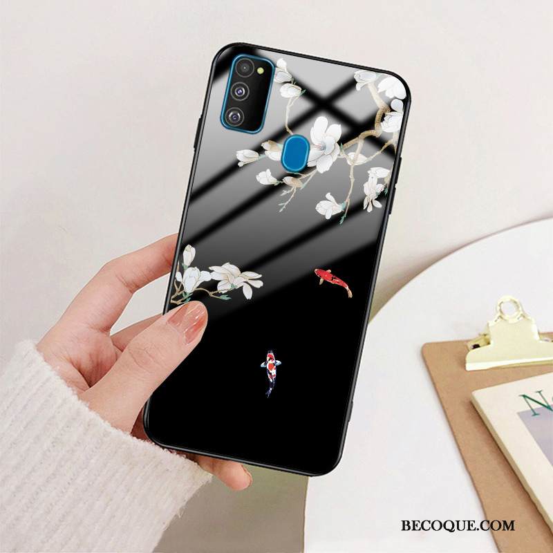 Kuori Samsung Galaxy M30s Suojaus Puhelimen Kuoret Kiinalainen Tyyli, Kotelo Samsung Galaxy M30s Laukut Lasi Murtumaton