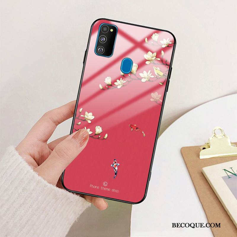 Kuori Samsung Galaxy M30s Suojaus Puhelimen Kuoret Kiinalainen Tyyli, Kotelo Samsung Galaxy M30s Laukut Lasi Murtumaton