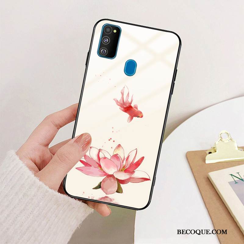 Kuori Samsung Galaxy M30s Suojaus Puhelimen Kuoret Kiinalainen Tyyli, Kotelo Samsung Galaxy M30s Laukut Lasi Murtumaton