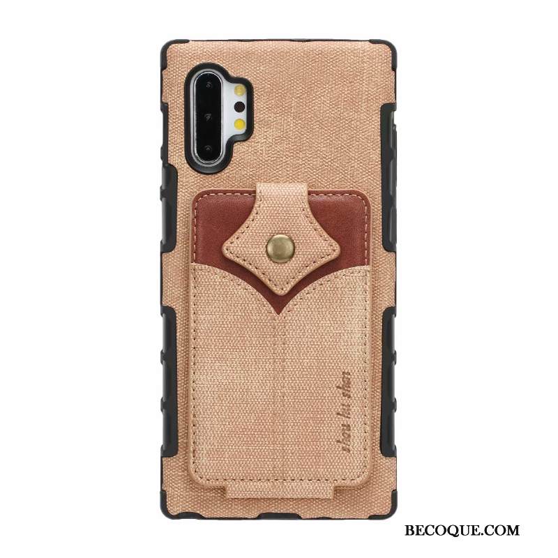 Kuori Samsung Galaxy Note 10+ Laukut Murtumaton Harmaa, Kotelo Samsung Galaxy Note 10+ Nahka Puhelimen Kuoret Kortti