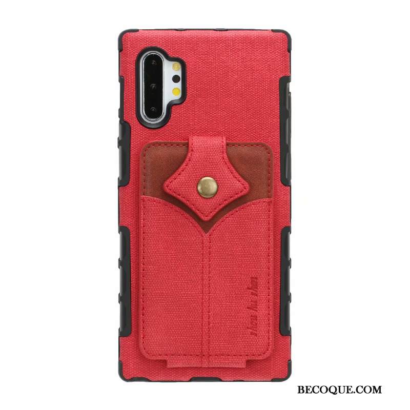 Kuori Samsung Galaxy Note 10+ Laukut Murtumaton Harmaa, Kotelo Samsung Galaxy Note 10+ Nahka Puhelimen Kuoret Kortti