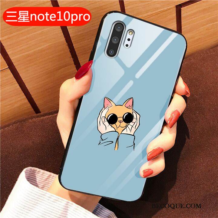 Kuori Samsung Galaxy Note 10+ Laukut Murtumaton Sininen, Kotelo Samsung Galaxy Note 10+ Silikoni Lasi Persoonallisuus